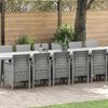 vidaXL Vrtni trpezarijski set s jastucima 17 pcs Svijetlo siva PP
