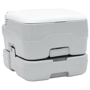 vidaXL Kamperski WC Siva i bijela 41,5 x 36,5 x 30 cm Polietilen