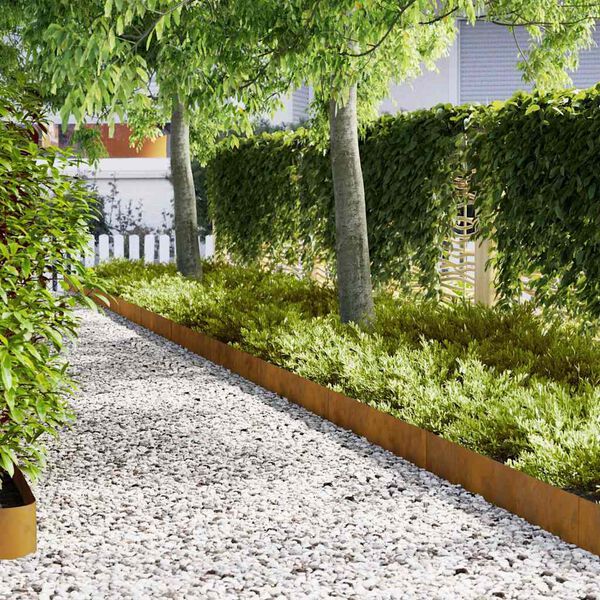 vidaXL Ograda oko Travnjaka 10 pcs Smeđa 100 x 0.05 x 20 cm