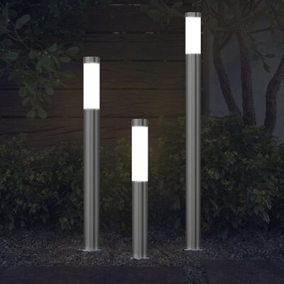 vidaXL 3-dijelni set vrtnih svjetiljki od nehrđajućeg čelika vodootporni