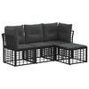 vidaXL Set vanjskih sofa Crna Poliester