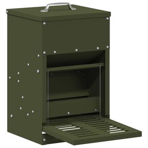 vidaXL Feeder s nogom za piliće Maslinasto zelena 25 x 42 x 40 cm