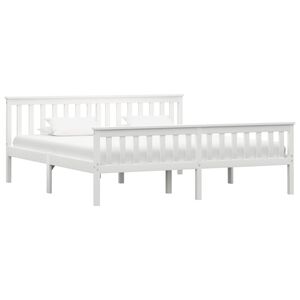vidaXL Okvir za krevet od masivne borovine bijeli 180 x 200 cm