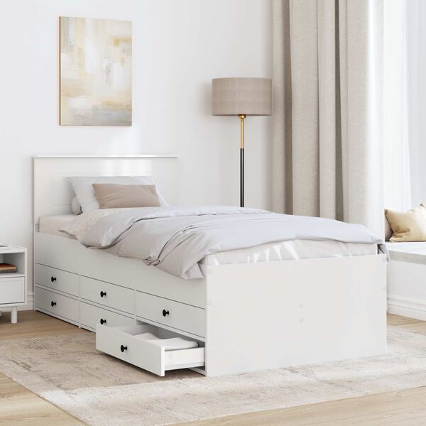 vidaXL Krevet na dan Bijela i crna 90 x 200 cm Konstruirano drvo