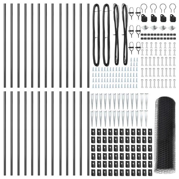 vidaXL Stup za ogradu Siva 50 x 0,6 m (mrežica 25 mm) Čelik i PVC
