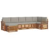 vidaXL Setovi sofa 7 pcs Prirodna i svijetlo siva Čvrsto drvo akacije