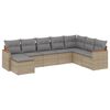 vidaXL 8-dijelni set vrtnih sofa od poliratana s jastucima bež