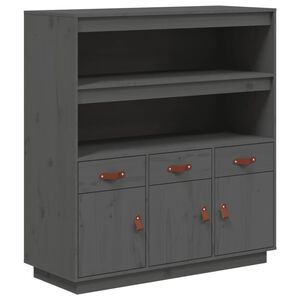vidaXL Visoka komoda siva 100 x 40 x 108,5 cm od masivne borovine