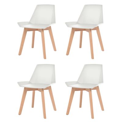 vidaXL Blagovaonske stolice od plastike 4 kom bijele
