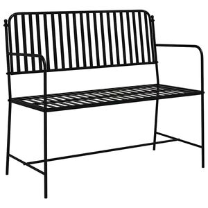 vidaXL Vrtna klupa 2 -Seater 103,5 x 51,5 x 90 cm Čelik Crna