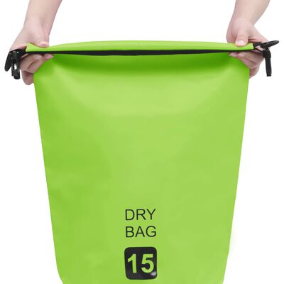 vidaXL Suha torba zelena 15 L PVC