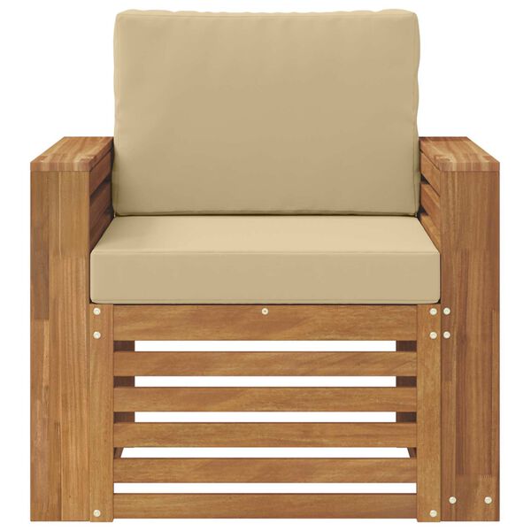 vidaXL Set vanjskih sofa Čvrsto drvo akacije i poliester Prirodna