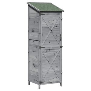vidaXL Vrtna &Scaron;upa Siva 59,5 x 56 x 176,5 cm Čvrsto drvo jele