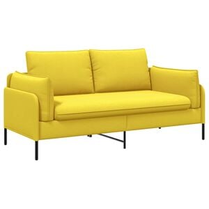 vidaXL Sofa za dvije osobe Svijetlo žuta 188 x 81 x 89 cm Tkanina