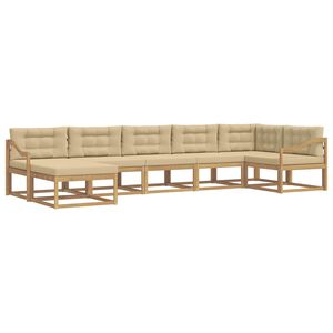 vidaXL Set vanjskih sofa 7 kom. Bijela i bež