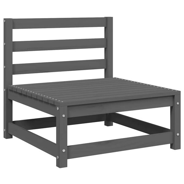 vidaXL 2-dijelna vrtna garnitura s jastucima siva od masivne borovine