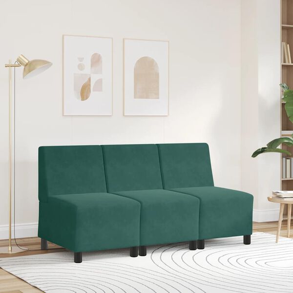 vidaXL Modularna sofa bez naslona za ruke tamnozelena 55 cm bar&scaron;unasta