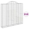 vidaXL Lučne gabionske ko&scaron;are 18kom 200x30x180/200cm pocinčano željezo