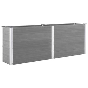 vidaXL Vrtna posuda za sadnju 250 x 50 x 91 cm WPC siva