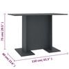vidaXL Blagovaonski stol sivi 110 x 60 x 75 cm od iverice