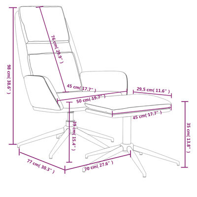 vidaXL Stolica za opuštanje sa stolcem od mikrovlakana krem