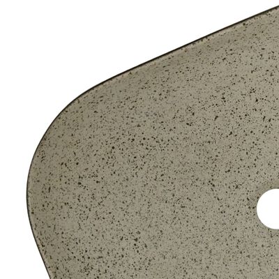 vidaXL Nadgradni umivaonik sivo-crni 48 x 37,5 x 13,5 cm keramički
