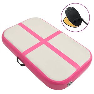 vidaXL Strunjača na napuhavanje s crpkom 60 x 100 x 15 cm PVC roza