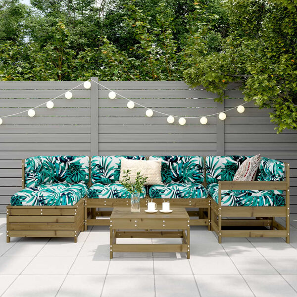 vidaXL 7-dijelni set vrtnih sofa od impregnirane borovine