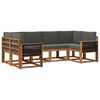 vidaXL Set vanjskih sofa 6 pcs Prirodna i antracit Čvrsto drvo akacije