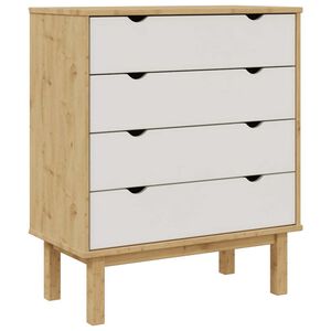 vidaXL Ladičar OTTA smeđe-bijeli 76,5x39,5x90 cm od masivne borovine
