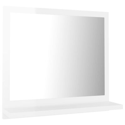 vidaXL Kupaonsko ogledalo visoki sjaj bijelo 40 x 10,5 x 37 cm drveno