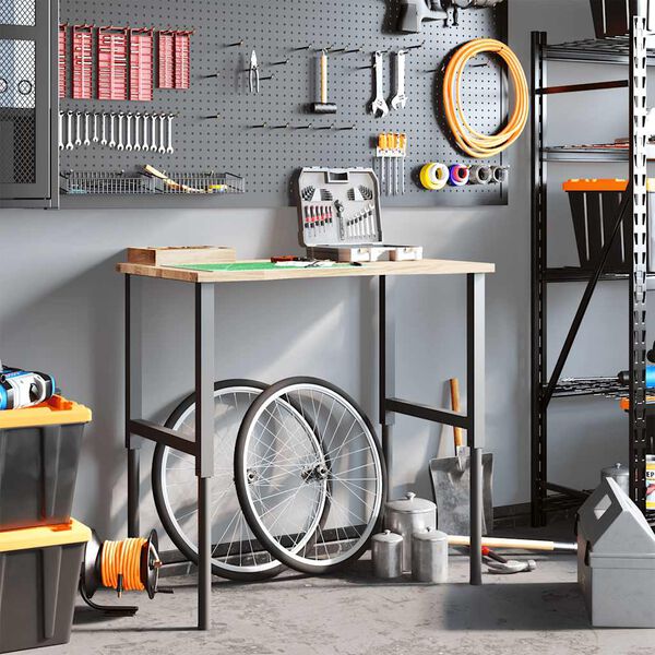 vidaXL Radni stol 100x60x(71,5-98) cm puno drvo hrast