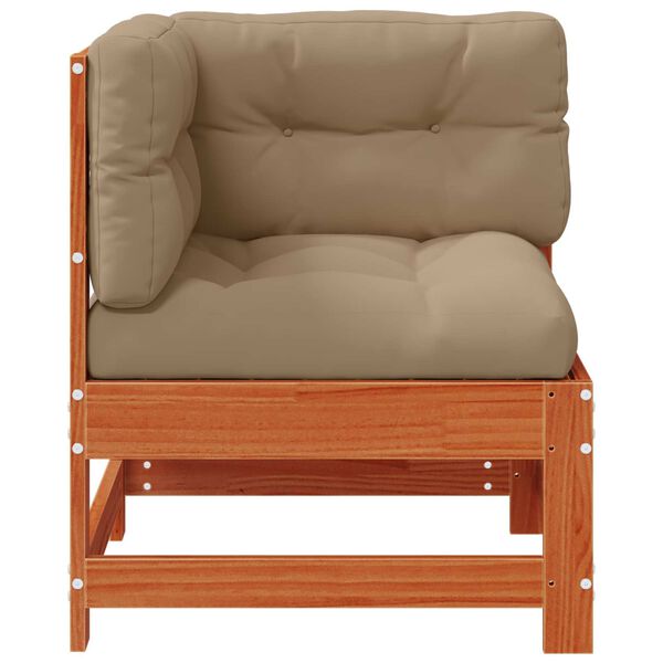 vidaXL Vrtni kutni kauč Masivna borovina Vosak Smeđa