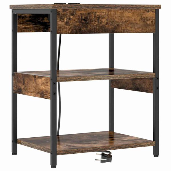 vidaXL Noćni ormar Dimljeni hrast 41 x 31 x 51 cm Konstruirano drvo