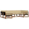 vidaXL Set vanjskih sofa s jastukom 6 pcs Prirodna i bež