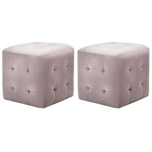 vidaXL Noćni ormarići 2 kom rozi 30 x 30 x 30 cm od bar&scaron;unaste tkanine