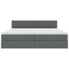 vidaXL Krevet s prostorom za pohranu s LED-om Tamno siva 200 x 200 cm