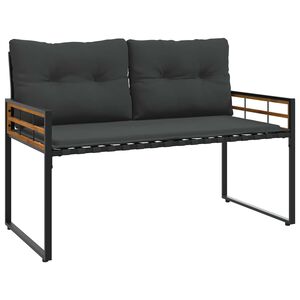 vidaXL Drvena klupska klupa 114 x 55 x 77 cm Siva Pravokutni