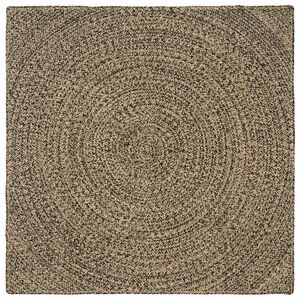 vidaXL Tepih za područje Prirodna i crna 160 x 160 cm Juta