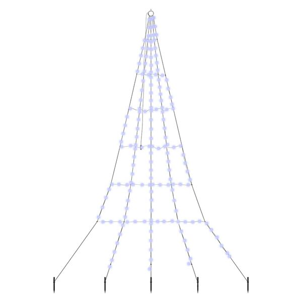 vidaXL LED Božićno drvce s zemljanim klinovima Plava 300 cm Metal