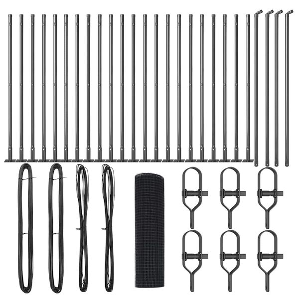 vidaXL Stup za ogradu Siva 50 x 0,8 m (25 x 25 mm mreža) Čelik i PVC