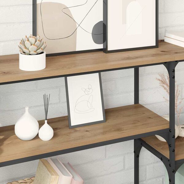 vidaXL Konzolna stolica s policom Umjetnički hrast 150 x 29 x 76,5 cm