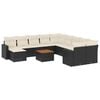 vidaXL 12-dijelni set vrtnih sofa od poliratana s jastucima crni
