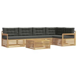 vidaXL Set vanjskih sofa s jastukom 6 pcs Bijela i antracit Poliester