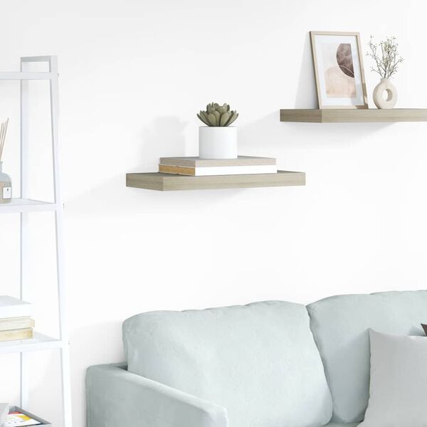 vidaXL Plutajuća zidna polica boja hrasta 50 x 23 x 3,8 cm MDF