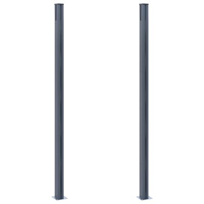 vidaXL Stupovi za ogradu 2 kom tamnosivi 185 cm aluminijski