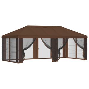 vidaXL Pokrov za gazebo s bočnim zidovima Smeđa 600,5 x 300,5 cm