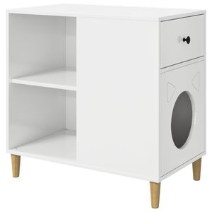 vidaXL Mačja Kuća Sjajno bijelo 72 x 42,5 x 70 cm Konstruirano drvo