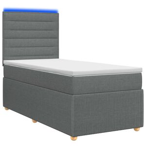 vidaXL LED okvir za krevet s madracem Tamnosiva 80 x 200 cm Tkanina