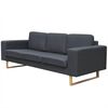 vidaXL Trosjed/Sofa Tkanina Tamno Sivi